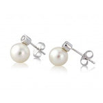 Pearl and Diamond White Gold Stud Earrings