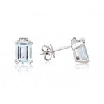 White Gold Aqua Marine and Diamond Earrings