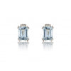 White Gold Aqua Marine and Diamond Earrings