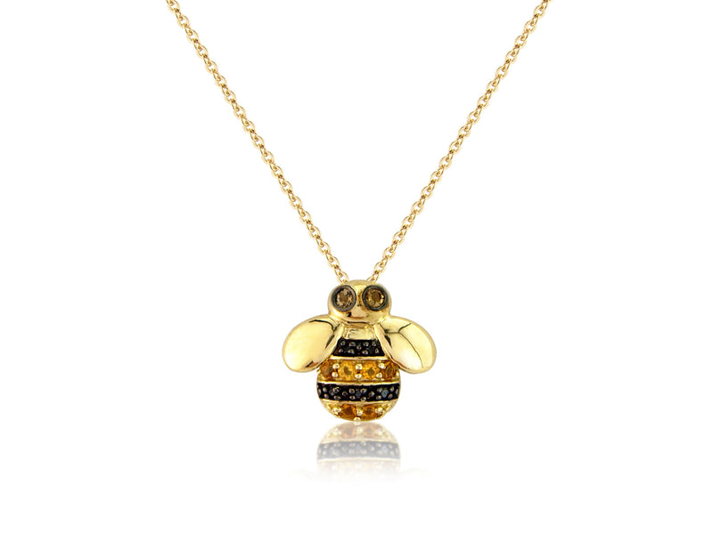 Bumble Bee Diamond and Citrine Necklace