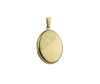 Gold Engraved Oval Locket and Chain