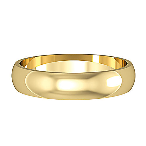 9ct Gold 4mm D-Shape Wedding Ring