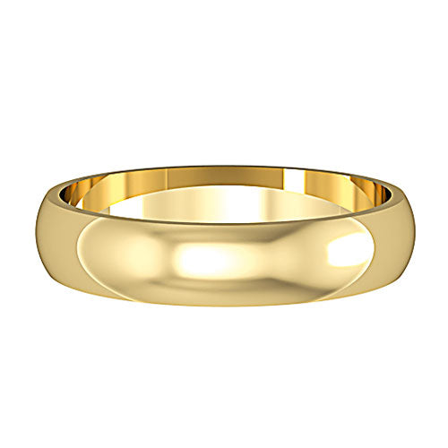 Yellow Gold Court Shaped 4mm Wedding Ring