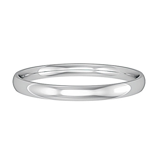 18ct White Gold 2mm Court Shaped Ring
