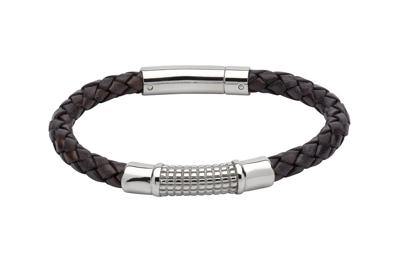 Leather and Steel Bracelet