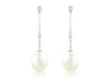 White Gold Pearl and Diamond Drop Earrings