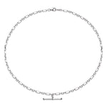 Revival Figaro Silver Chain T-Bar Necklace