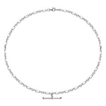 Revival Figaro Silver Chain T-Bar Necklace