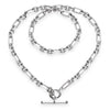 Revival Astoria Figaro Silver Chain T-Bar Necklace