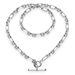 Revival Astoria Figaro Silver Chain T-Bar Necklace