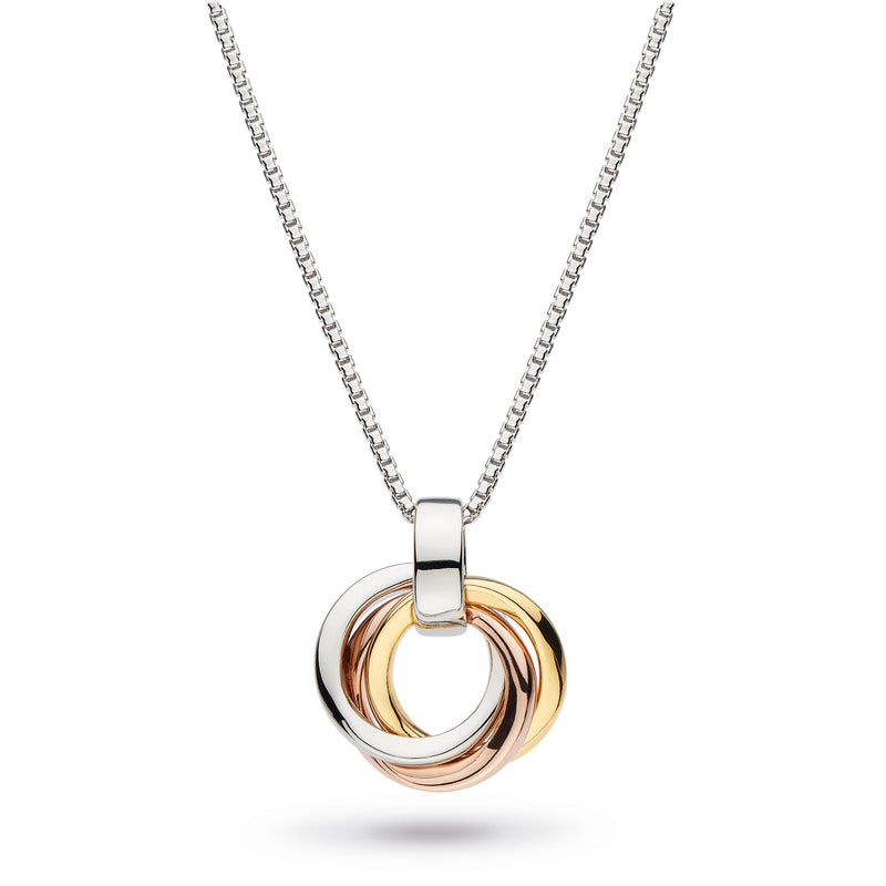 Bevel Trilogy Silver and Gold Necklace