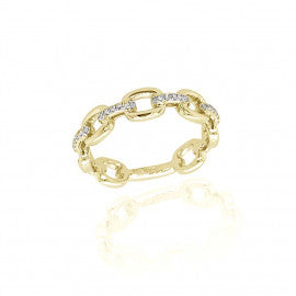 Gold and Diamond Alternating Ring