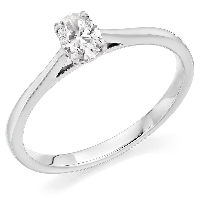 Oval Diamond Solitaire Ring