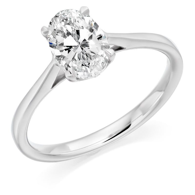 Platinum 1.00ct Oval Diamond Solitaire Ring