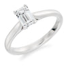 Platinum Emerald Cut Diamond Solitaire Ring