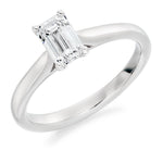 Platinum Emerald Cut Diamond Solitaire Ring