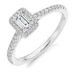 Emerald Cut Diamond Halo Ring