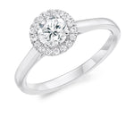 Platinum Brilliant Cut Diamond Halo Ring