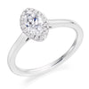 Marquise Cut LAB Diamond Halo Ring