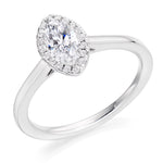 Marquise Cut LAB Diamond Halo Ring