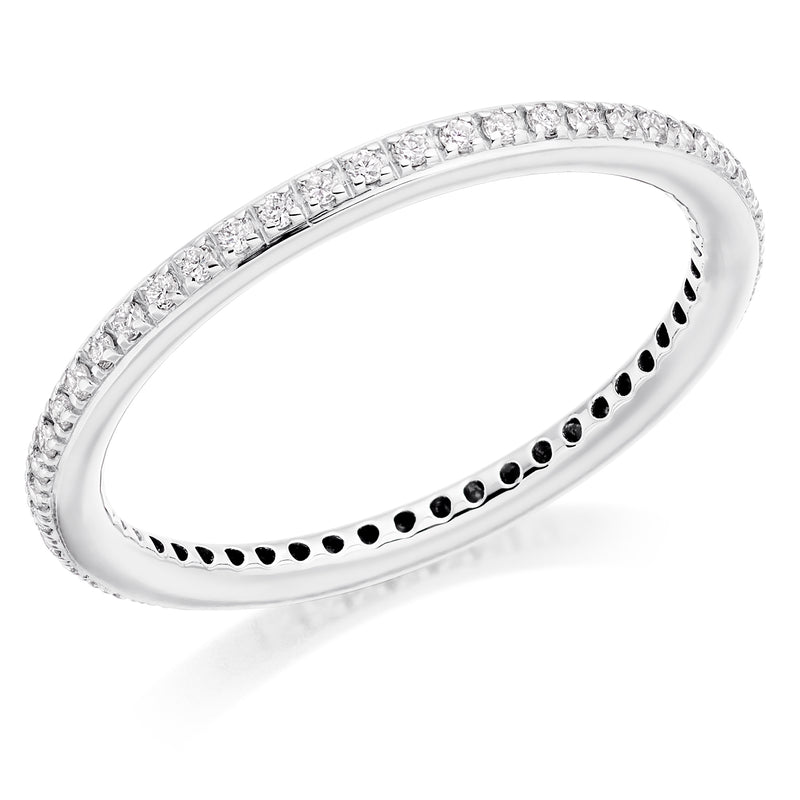 18ct White Gold Diamond Full Eternity/Wedding Ring