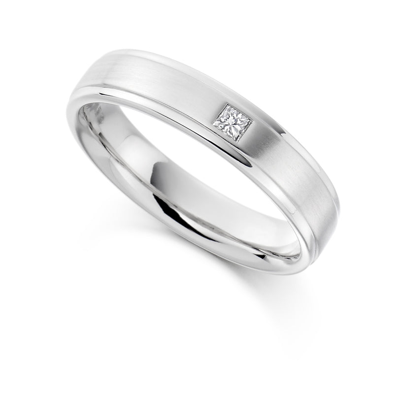 Gents Diamond Wedding Ring in Palladium