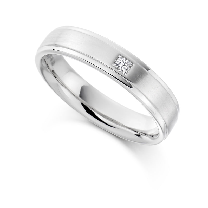 White Gold Gents Diamond Wedding Ring