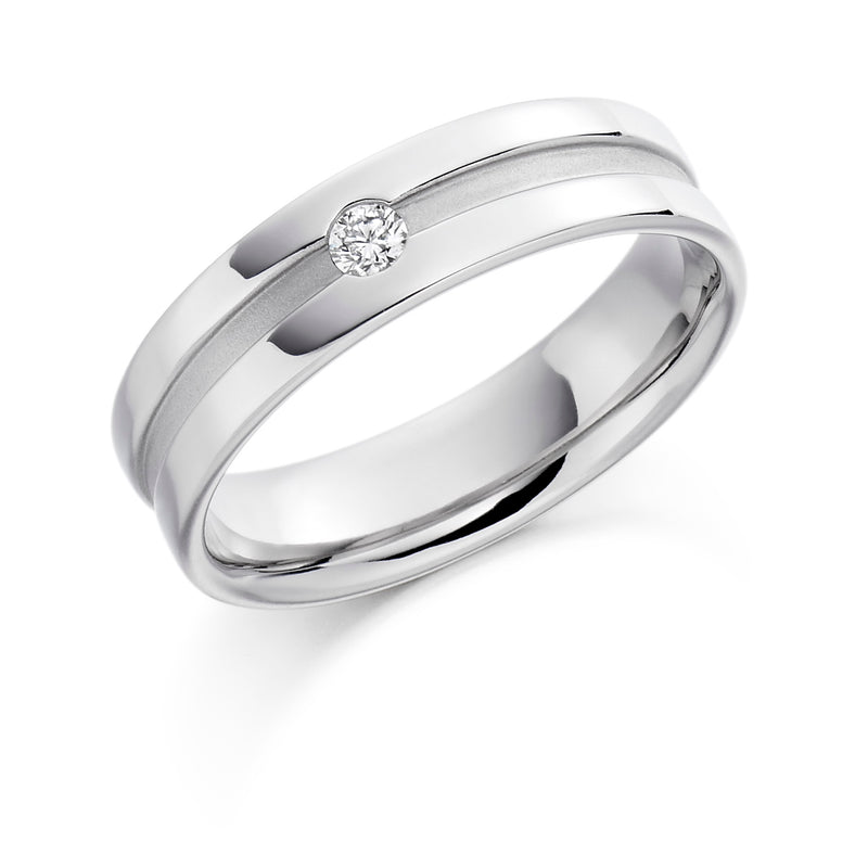 Palladium and Diamond Wedding Ring