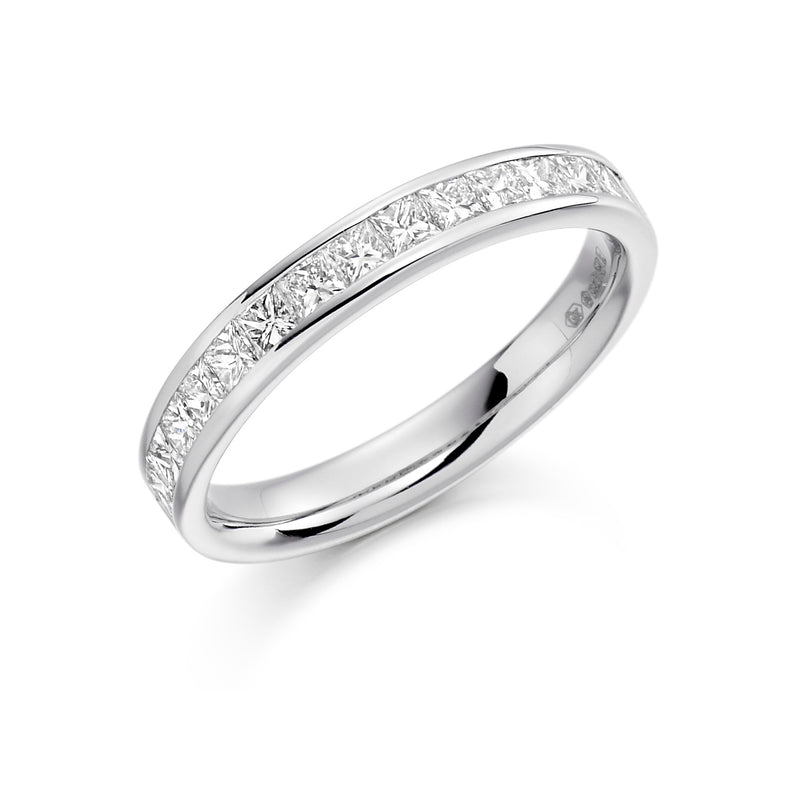 Platinum Princess Cut Diamond Eternity Ring