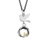 Silver and Gold Bird Necklace