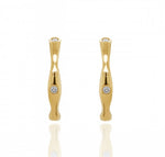 Yellow Gold Diamond 'Bones' Hoop Earrings