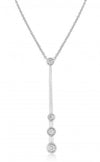 White Gold and Diamond Drop Pendant Necklace