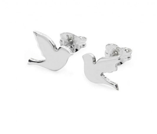 Bird Silver Stud Earrings