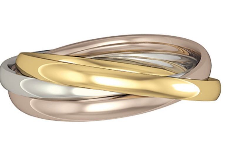Three Colour Gold Russian Wedding Ring