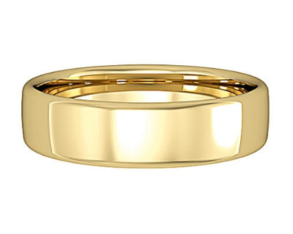 18ct Yellow Gold Bombe' Court 5mm Wedding Ring