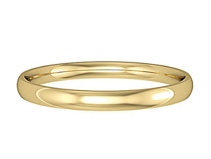 18ct Yellow Gold 2mm Court Shaped Wedding Ring