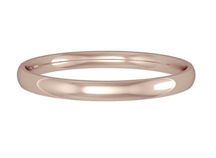 9ct Rose Gold 2mm Court Shaped Wedding Ring