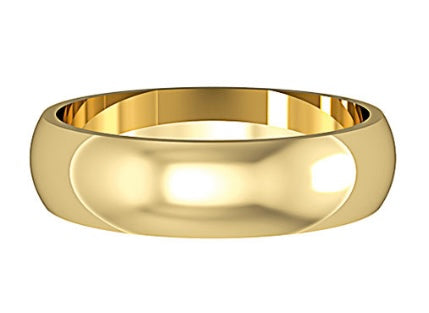 9ct Gold 5mm D-Shape Wedding Ring