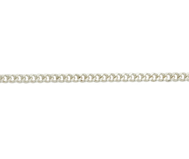 Silver Filed Curb Chain Anklet