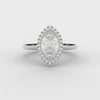 Marquise Cut LAB Diamond Halo Ring