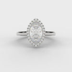 Marquise Cut LAB Diamond Halo Ring