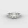 Oval and Pear Shape Three Stone Diamond Ring in Platinum
