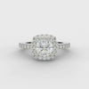 Platinum Cushion Cut Diamond Halo Ring