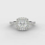 Platinum Cushion Cut Diamond Halo Ring