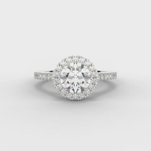 Platinum Diamond Halo Engagement Ring