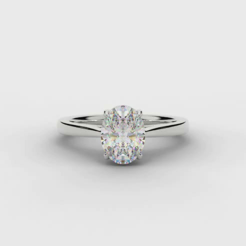 Platinum 1.00ct Oval Diamond Solitaire Ring