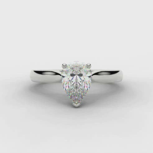 Pear Cut Diamond Solitaire Ring