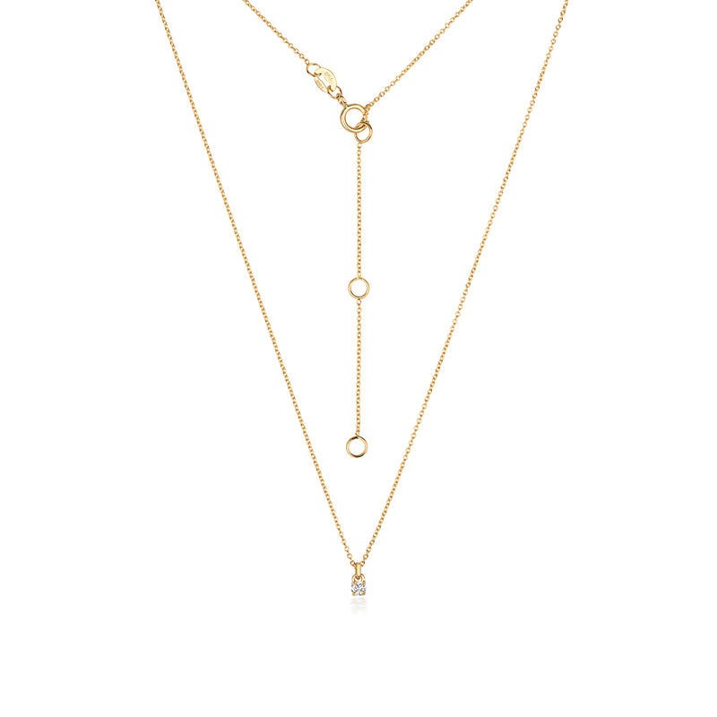 Diamond Solitaire Pendant in Yellow Gold