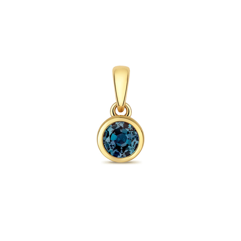 Gold Alexandrite Round Pendant Necklace