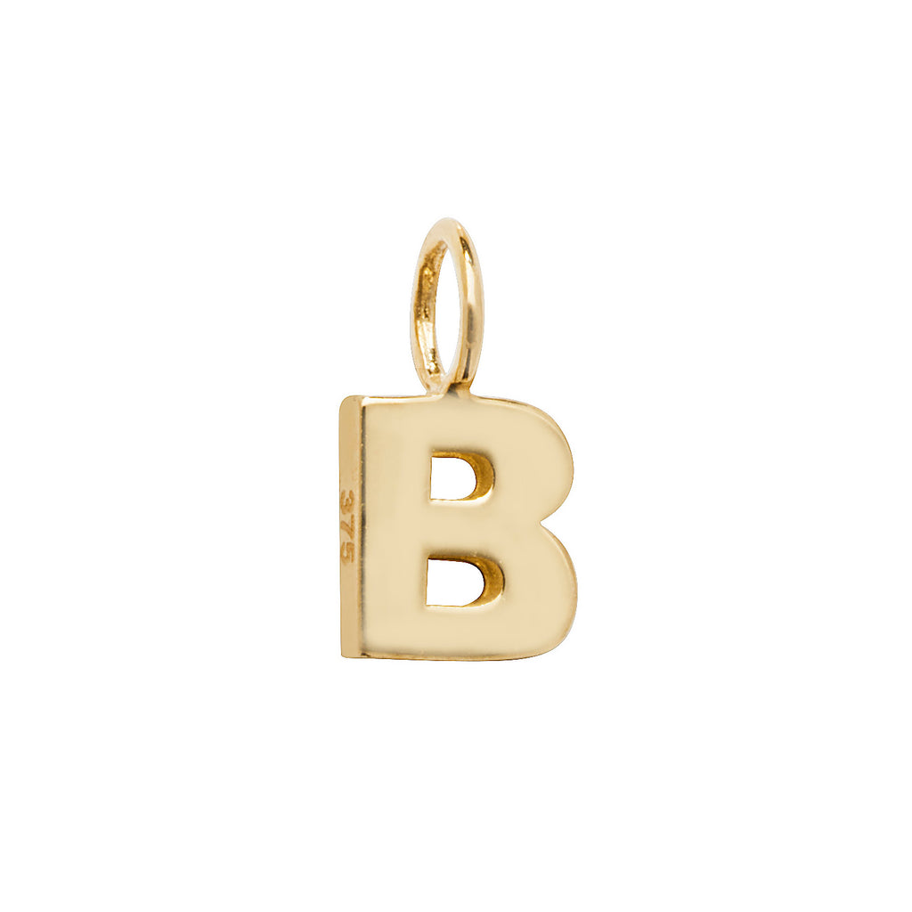 Gold Initial Dainty Charm Pendant